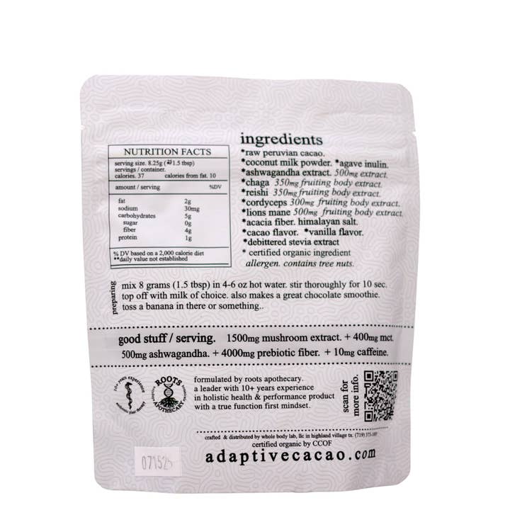 Roots Apothecary - Wholesale Protein/Superfood Powder - adaptive cacao - mini bags1