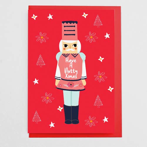 Funny Nutcracker Christmas Card for wholesale by Moonbean Designs
