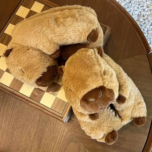 Showcase - Wholesale Slippers - Women's - Capybara Plush Fluffy Animal Slippers2