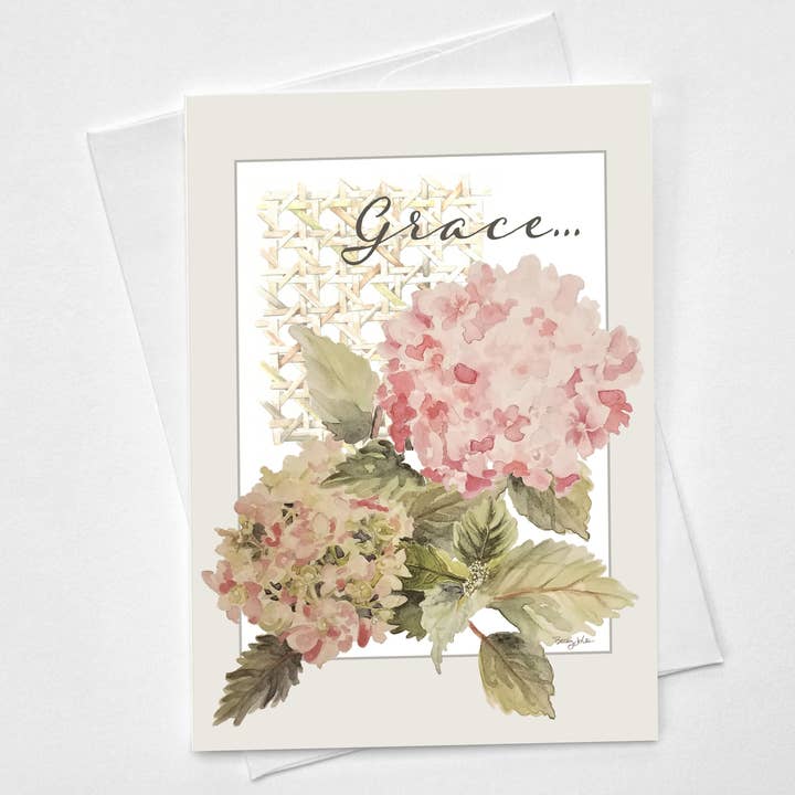 Tarjeta de Felicitación Hydrangea Grace para venta al por mayor de Becky Jo Lee Art & Design | Fine Papers & Prints