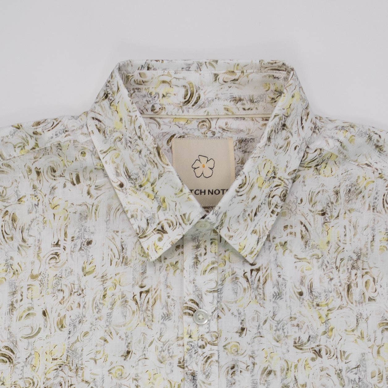 Stitch Note - Wholesale Button Down Shirt - Men's - Abstract Swirl Linen Print Shirt3