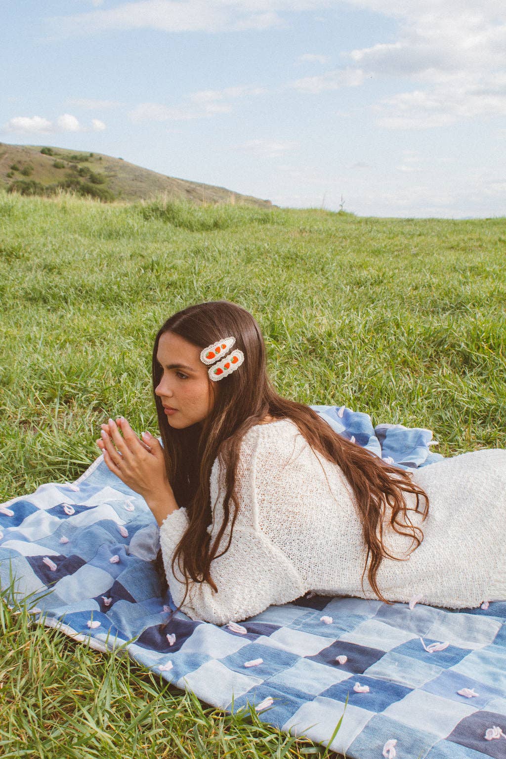 Shop Andi - Vente Pince à cheveux – femme - Lot de 2 barrettes à pression fraise2