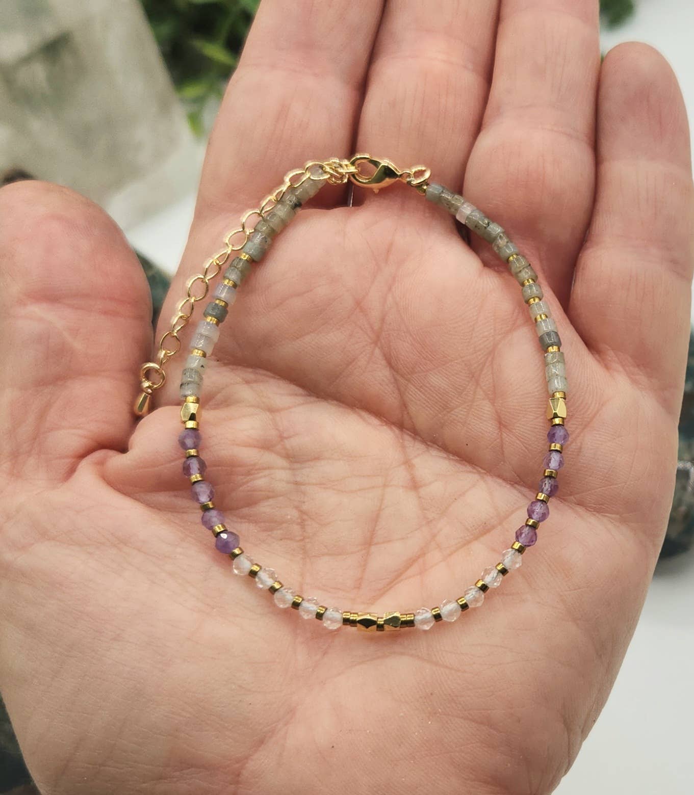 Meraki Gemstones - Wholesale Beaded Bracelet - TRANSFORMATION/CHANGE-Quartz/Amethyst/Labradorite Bracelet 10