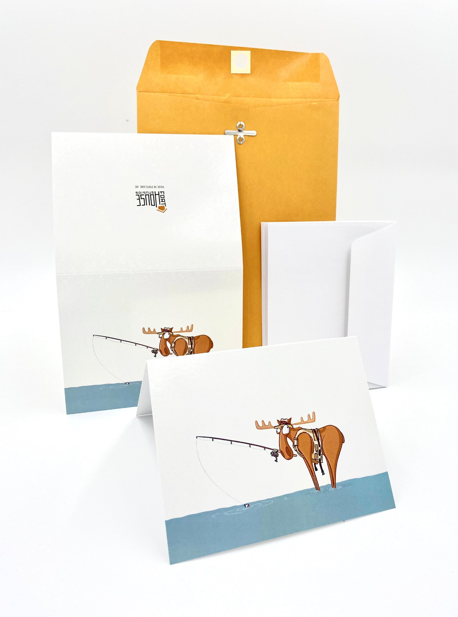 FortHouse Studios - Wholesale Everyday Greeting Card - Fishing Moose Cards2