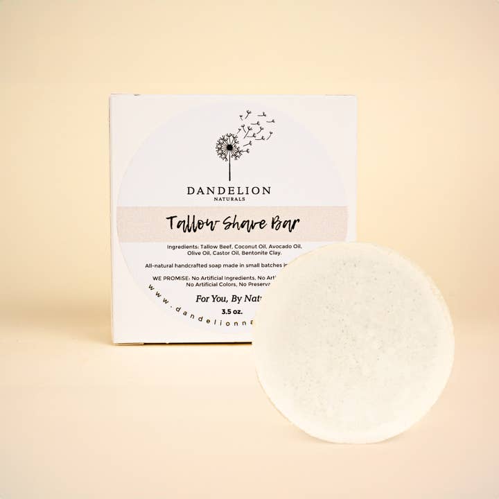 Dandelion Naturals - Wholesale Shave Soap - Shave Bar | Shave Soap | Tallow Shave Soap | Unscented Soap