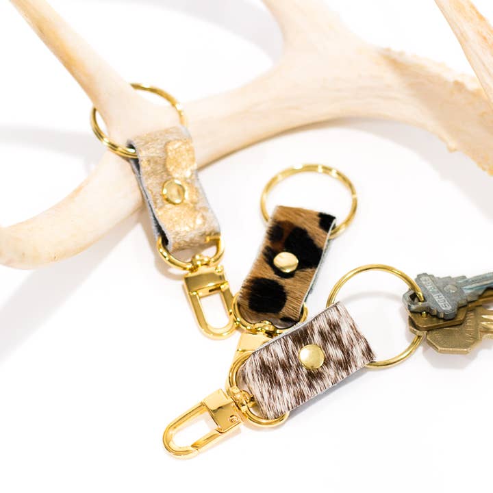 Beaudin Wholesale - Wholesale Keychain - Women's - Key Chain In Leather, Hair on Hide