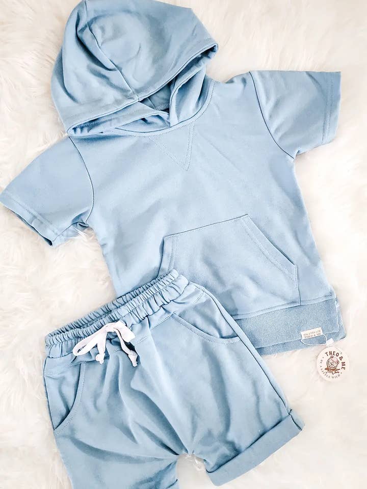 Rufflеѕ & Bоwtіеѕ - Affordable Boys & Girls Clothing - Wholesale Top & Short Set - Kids - Spring 2026 - Boys 2 PC Set - Summer Short Set - Blue