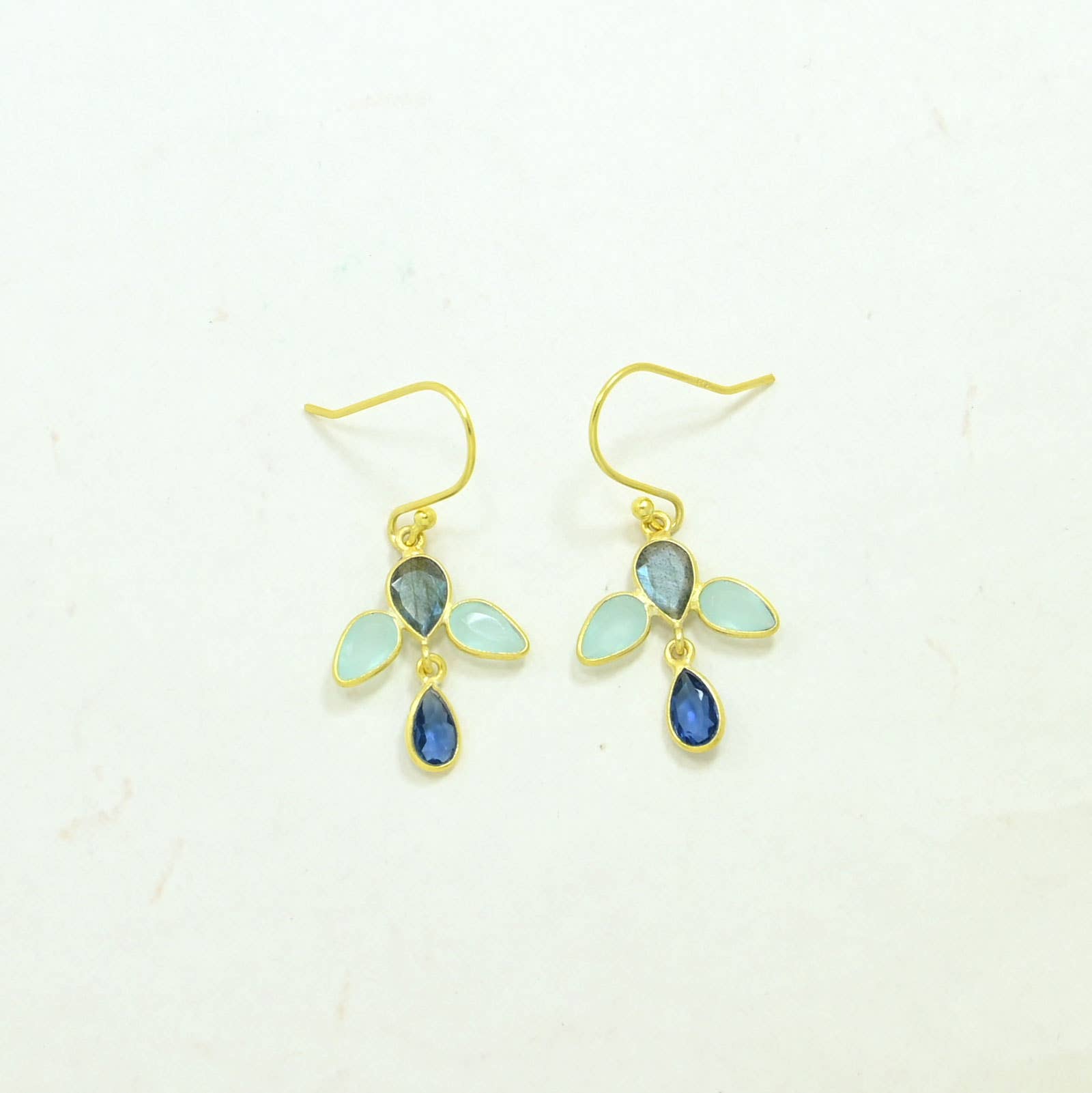 Schmuckoo Berlin – wholesale Dangle earrings – Irya Earring Gold Silver 925 - Labradorite & Blue Iolite