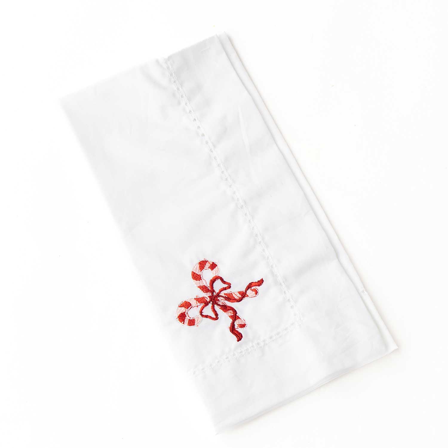 8 Oak Lane - Wholesale Dinner & Cloth Napkin - Candy Cane Embroidered Dinner Napkin2