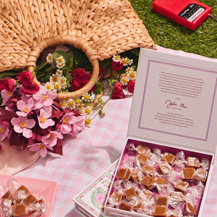 Le Bon Garcon - Caramels - Wholesale Caramel - Strawberry Sakura Caramels, Pink Floral Gift Box, 6oz5