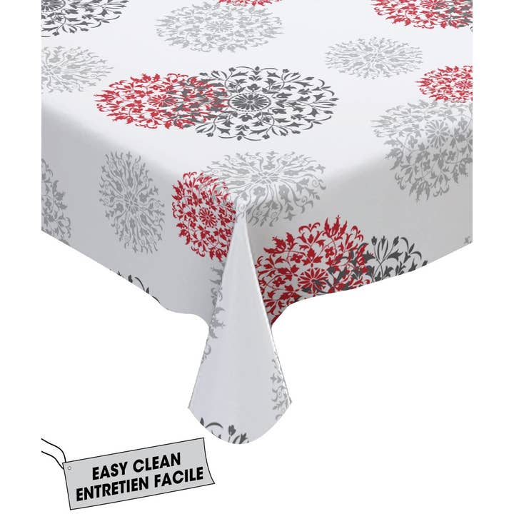 Perry - Red - PEVA Vinyl Tablecloth for wholesale by Texstyles Deco Inc.