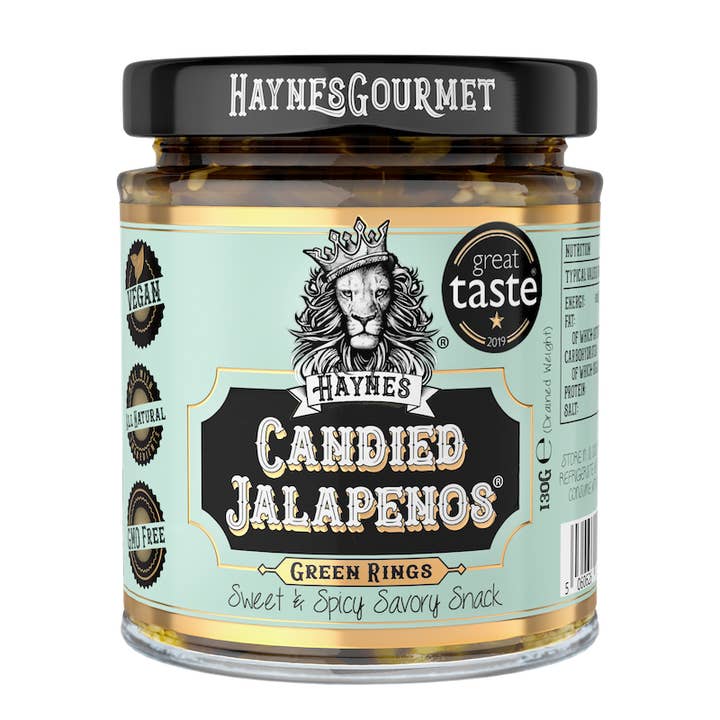 Haynes Candied Jalapenos Green for wholesale by Haynes Gourmet UK