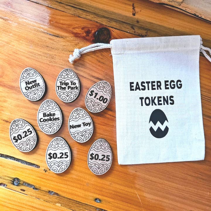Bringinggroovyback – wholesale Keepsake coin/token – Wooden Easter Tokens – Reusable, Eco-Friendly, fun, gifts.1