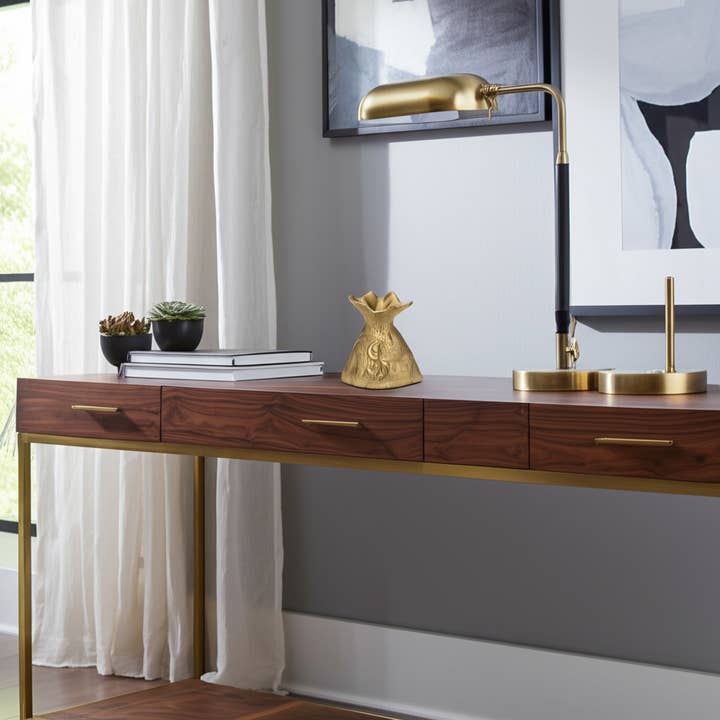 Sagebrook Home - Wholesale Decorative Figurine - Figurine - Gold Metal Modern Textured Money Bag, 7 in.