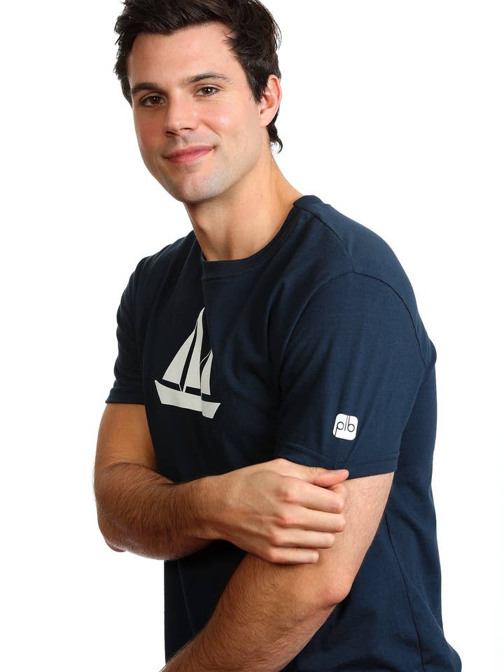 PLB Design – wholesale Screen printed t-shirt – Men′s – Men’s Sailing Boat T-shirt — Organic cotton2