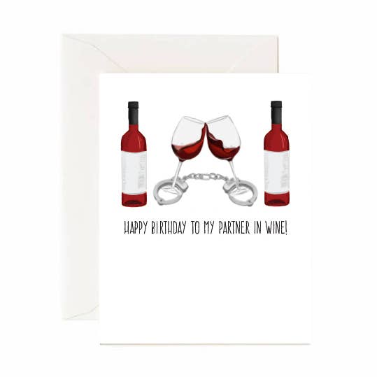Jaybee Design – postal de parabéns por atacado – Feliz aniversário para meu parceiro no vinho - cartão comemorativo0