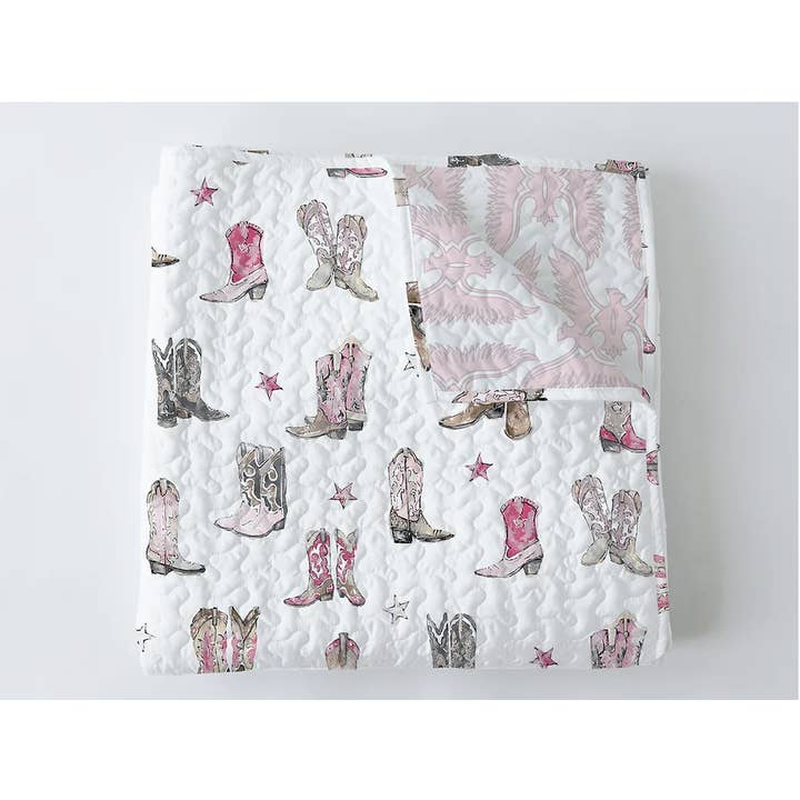 Ida Mae Home – Engroshandel Sengetæppe - Børn og baby – Thunderbird Boots Pink Babytæppe