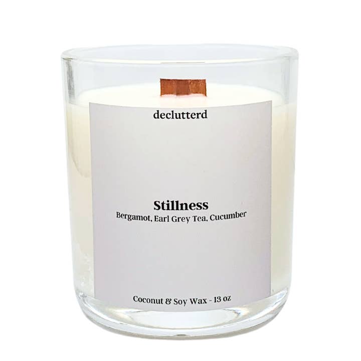 declutterd - Wholesale Jar/Filled Candle - Candle Wood Wick Stillness Non Toxic Coconut Soy Wax1