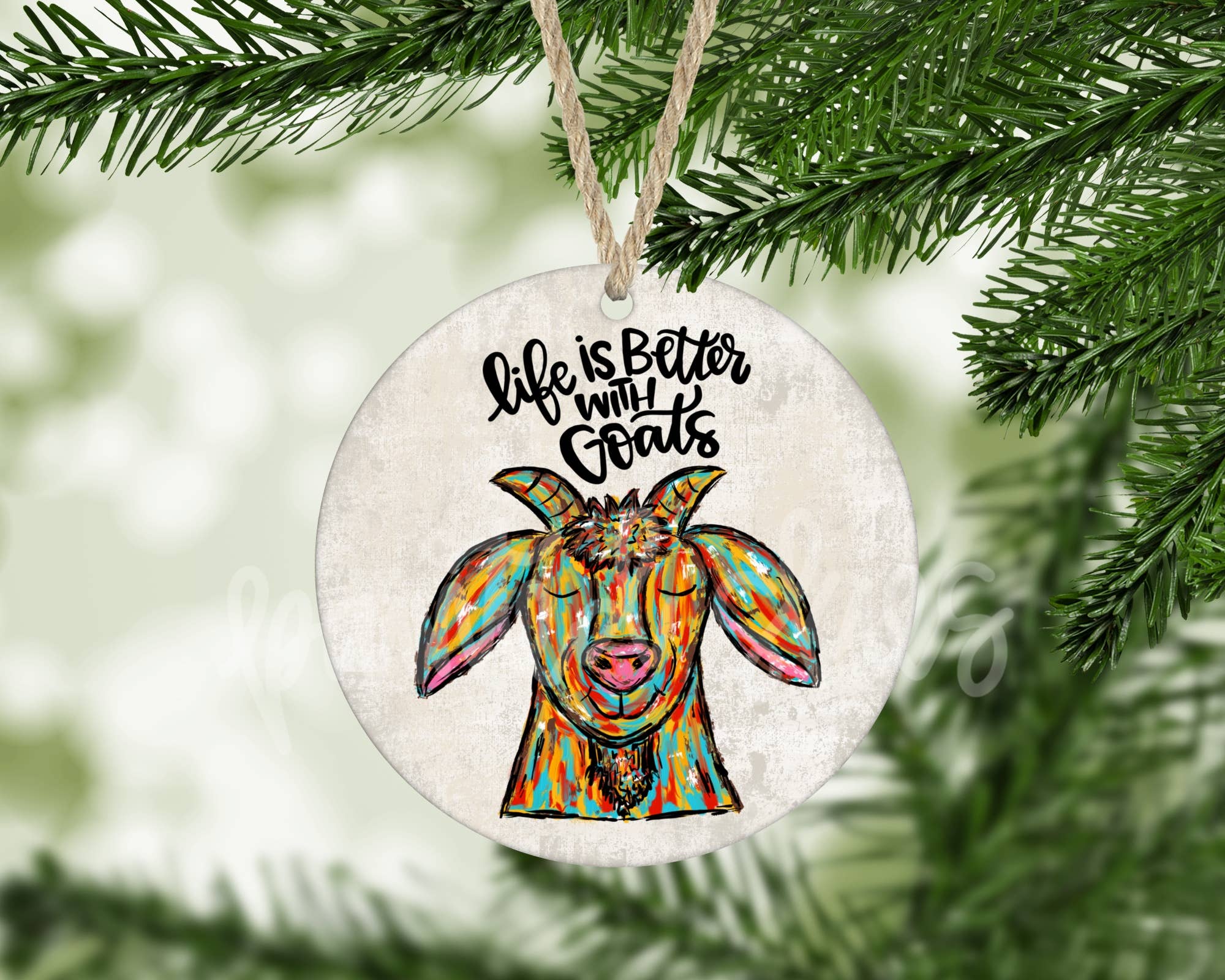 Painted Skies - Wholesale Ornament - Life Is Better With Goats Christmas Ornament