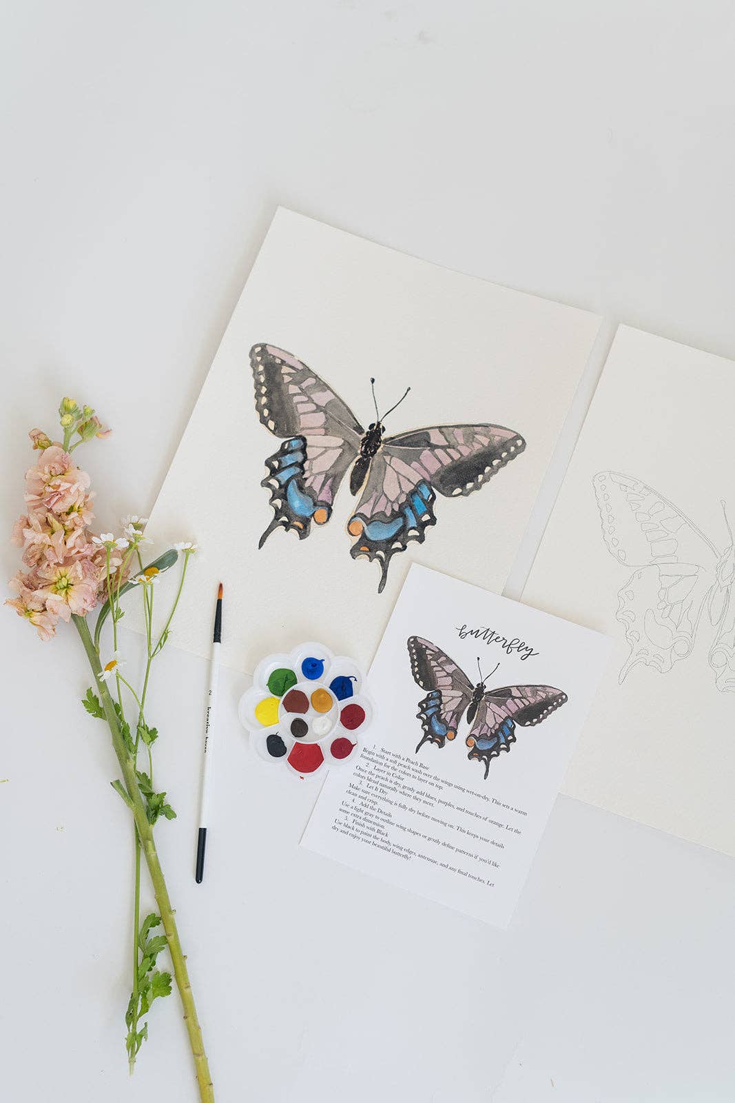 Bailey Rae Studio - Wholesale DIY Craft Kit - butterfly - watercolor kit2