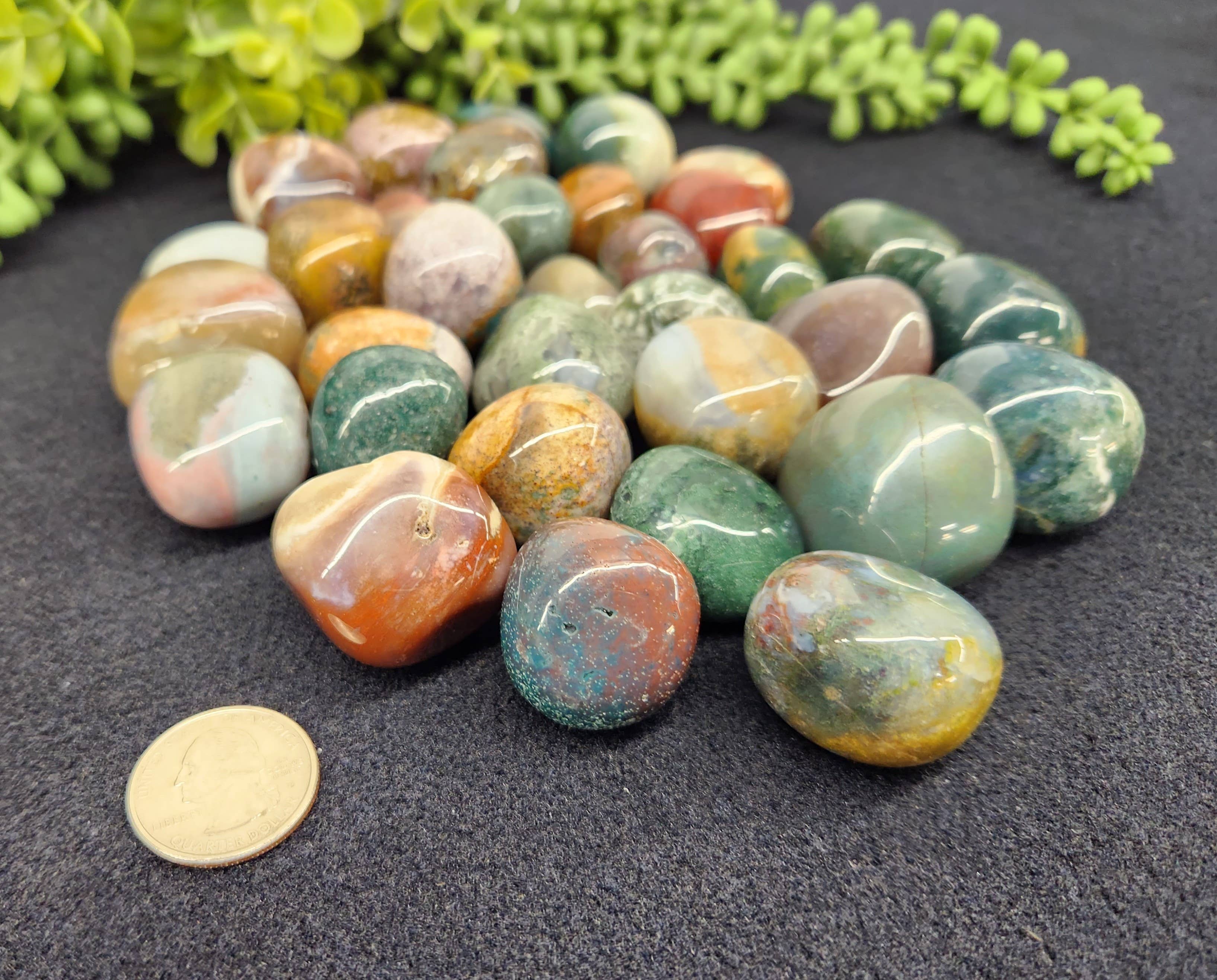 Meraki Gemstones - Wholesale Spirituele steen/kristal - Ocean Jasper (1 kg/2,2 lbs.) Trommelde stenen ca. 30-35 mm4