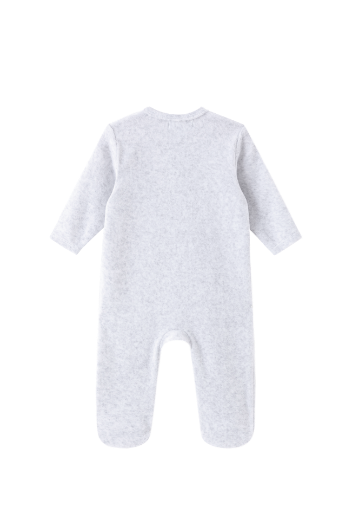 GREY Children's velvet pajamas with funny bear drawing for wholesale on Faire3