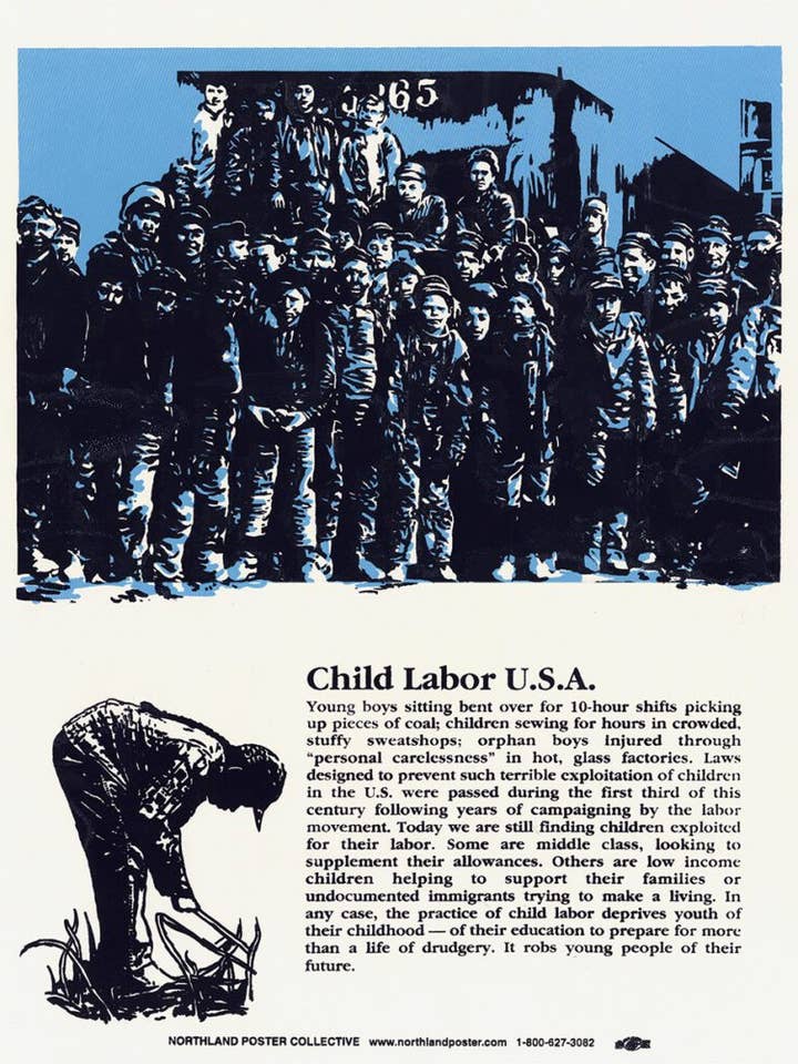 Child Labor USA (Poster) for wholesale by Ricardo Levins Morales Art Studio