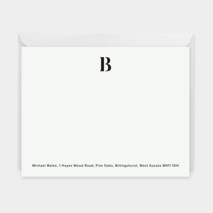 Elegant Stencil Monogram notekort for engroshandel hos The Design Craft