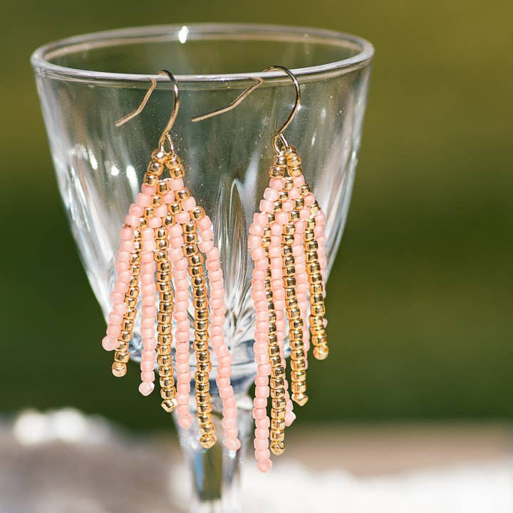 Golden Melon Fringe Earrings for wholesale by Evida Co.