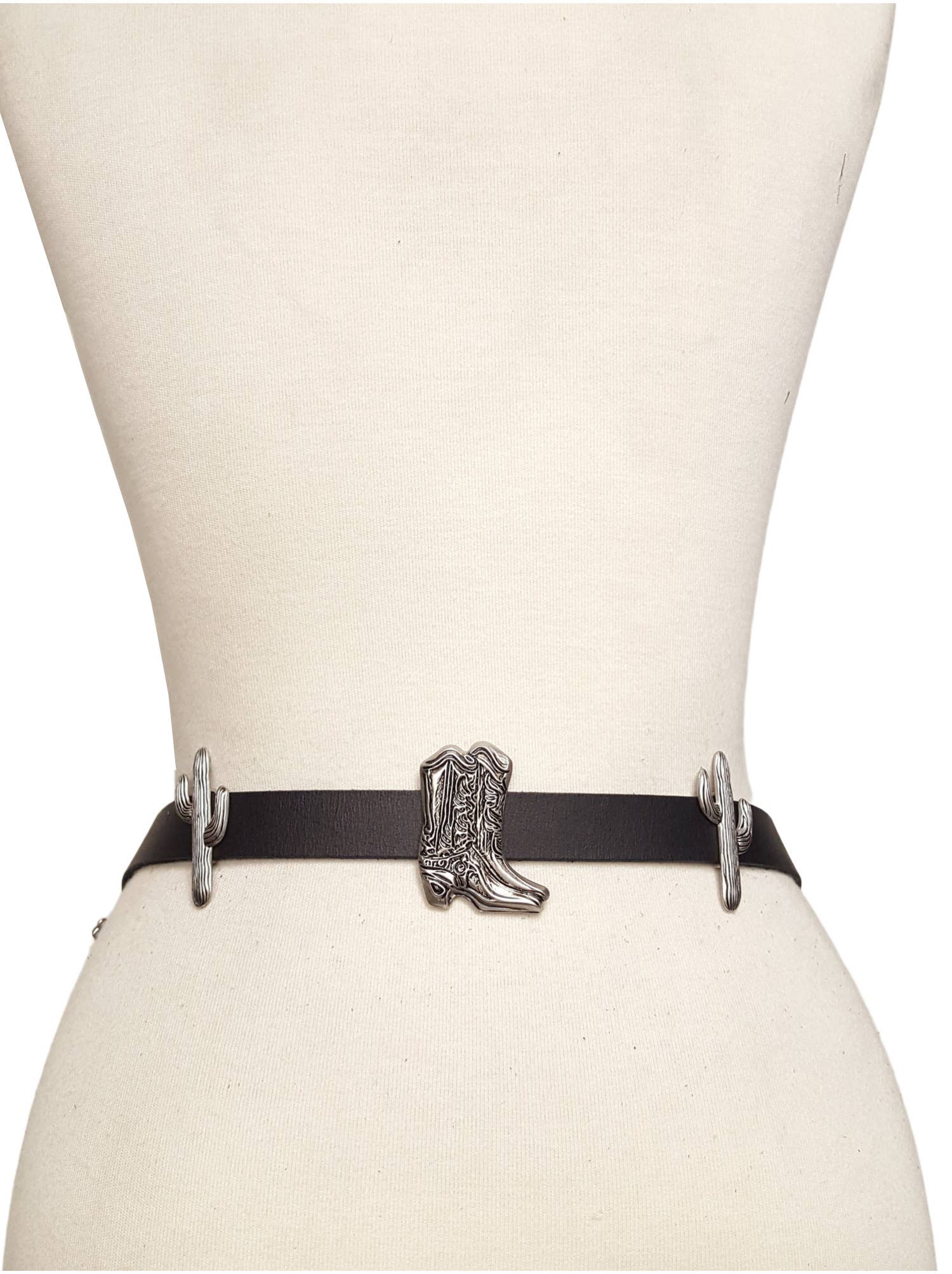 Axesoria West - Wholesale Belt - Women's - Western Boot and Cactus Concho Belt in Genuine Leather 2