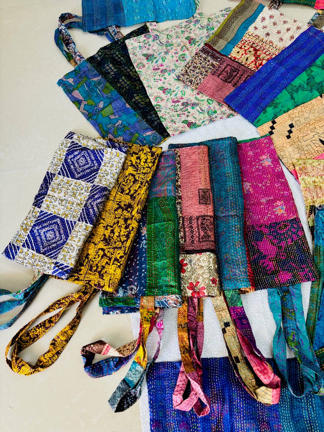 Meghcraft - Wholesale Tote Bag - Women's - SIlk Kantha Tote Bags-Reversible Silk Kantha Shopping Bags2