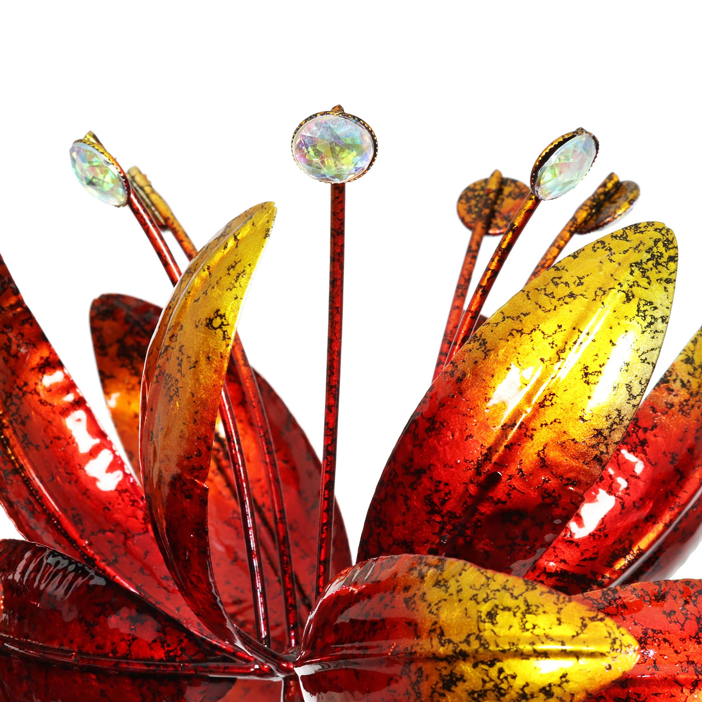 Exhart - Wholesale Garden/Lawn Stake - Four Flower Spinner Stake5