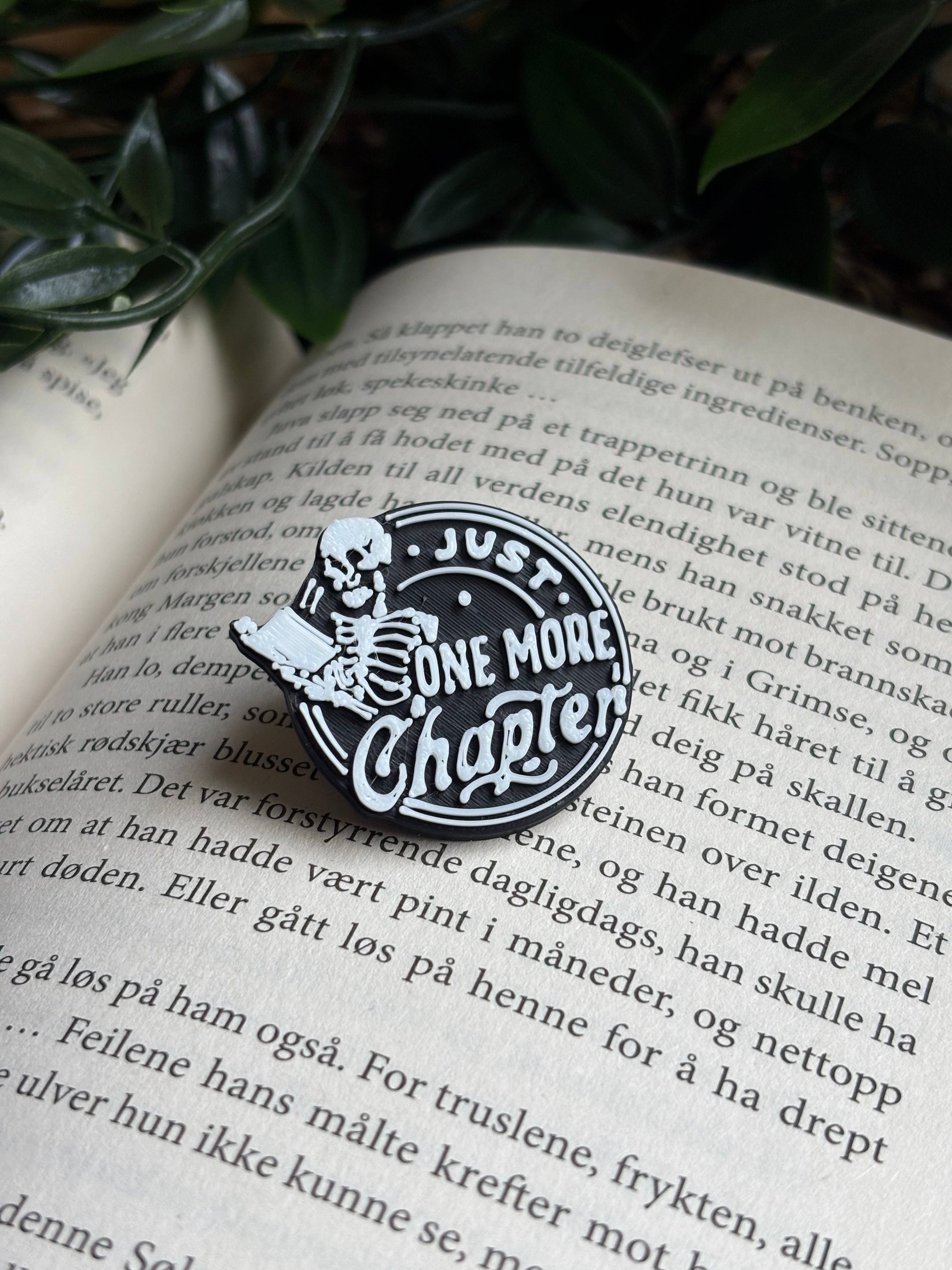 Nordic Book Adventure - Wholesale Lapel Pin/Button - Just One More Chapter Pin  0