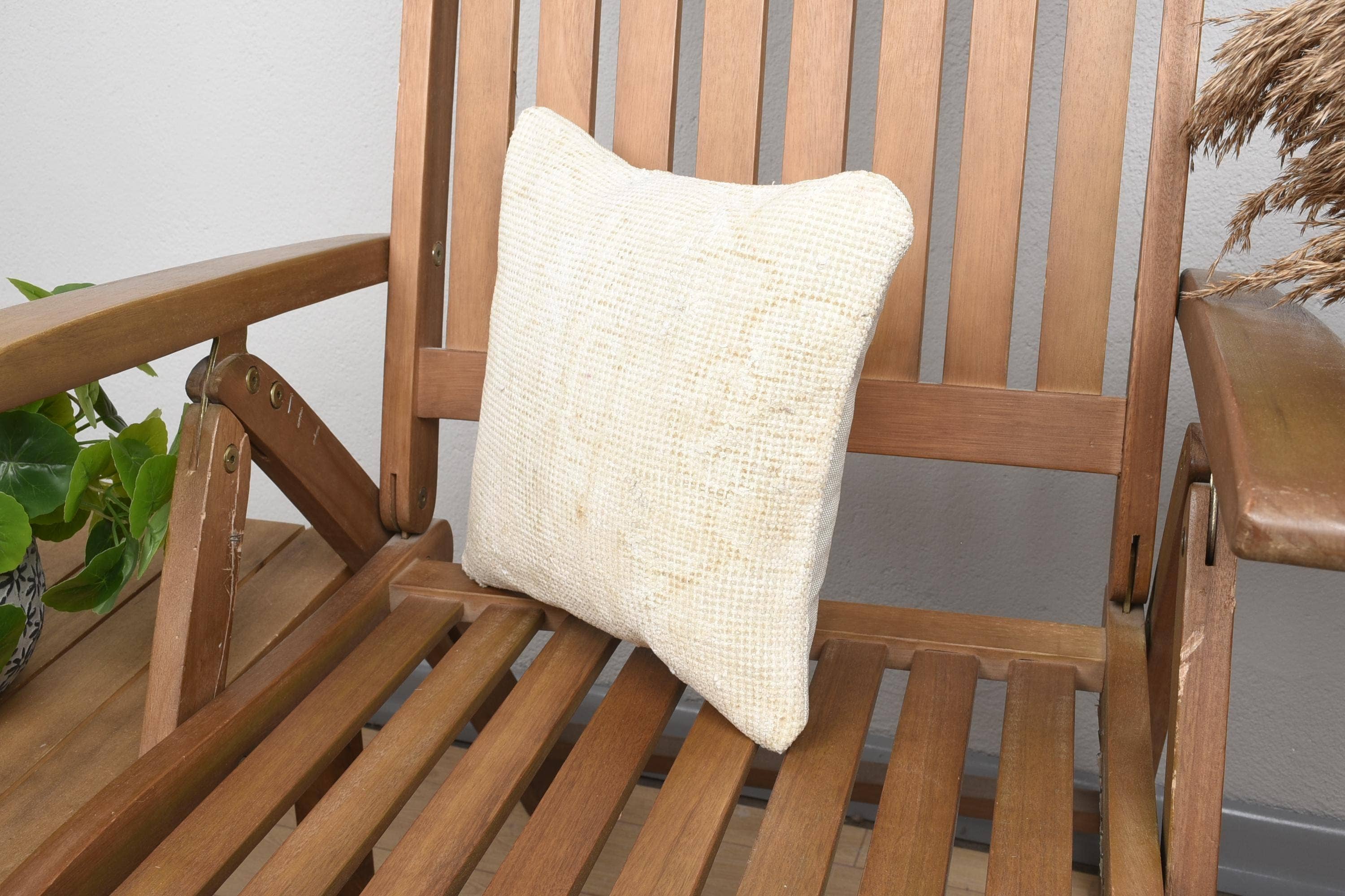 The Loom Wholesale - Wholesale Throw Pillow Cover - Beige and White Turkish Kilim Pillow in Vintage Style,...2
