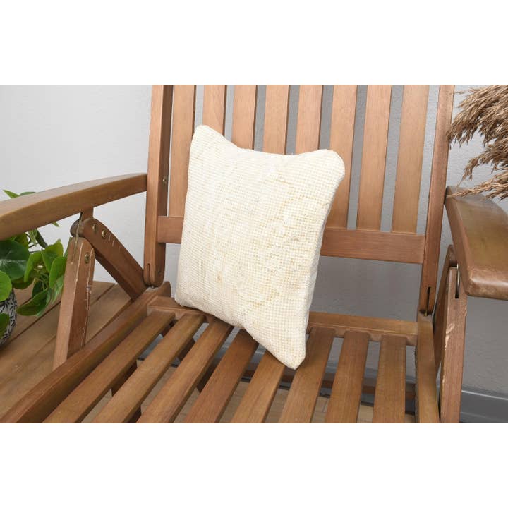 The Loom Wholesale - Wholesale Throw Pillow Cover - Beige and White Turkish Kilim Pillow in Vintage Style,...2