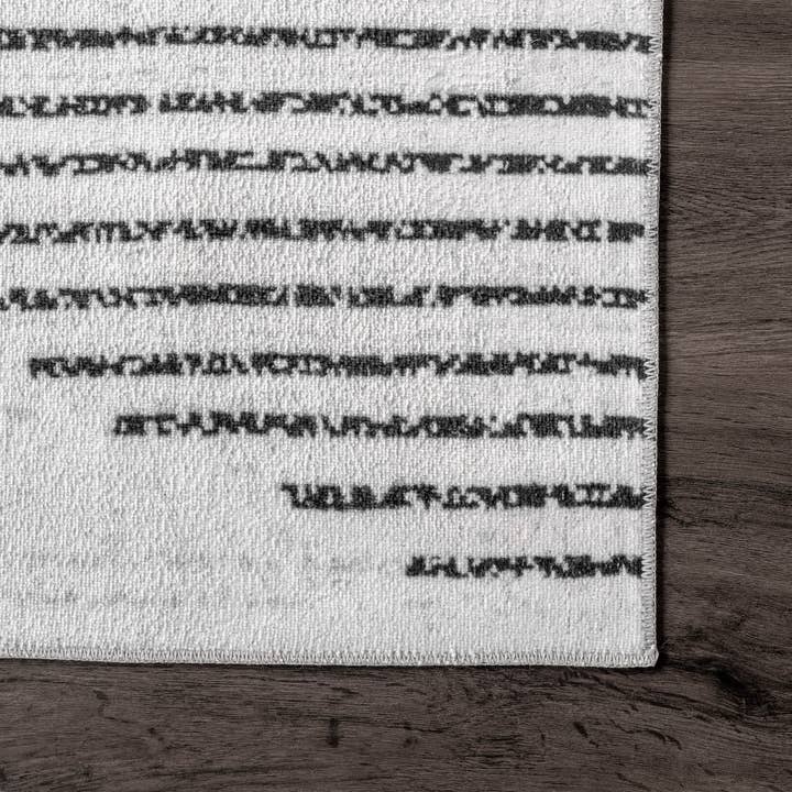Ivory Romina Diamond Stripes Machine Washable Area Rug for wholesale on Faire