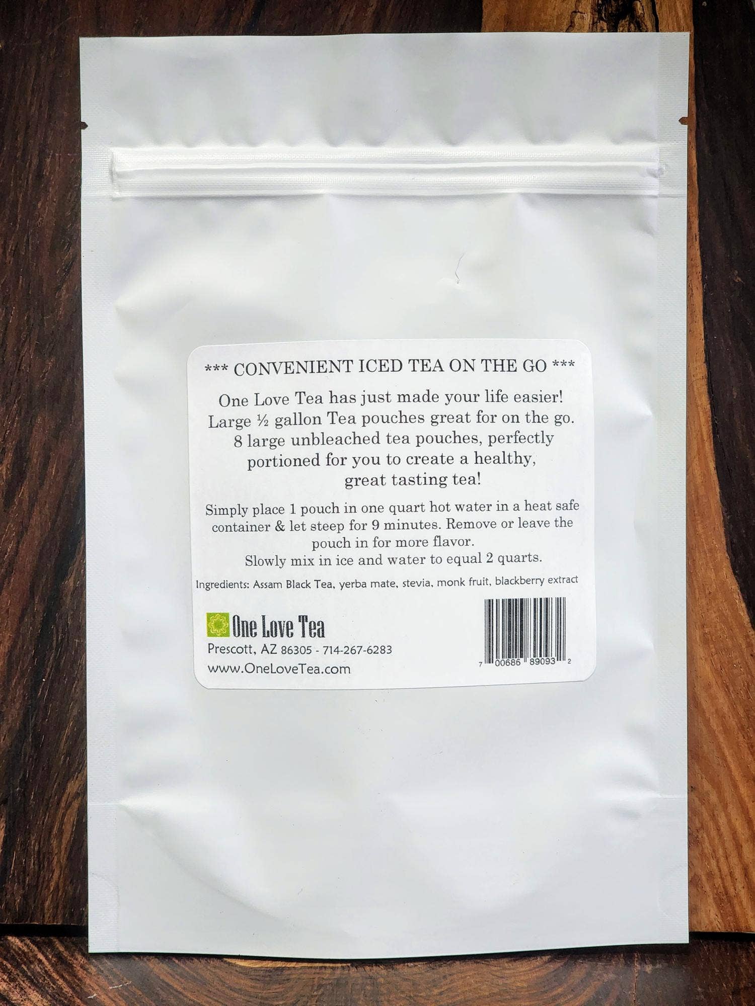 One Love Tea - Wholesale Iced Tea - Berry Blast Energy Iced Tea Pouch2