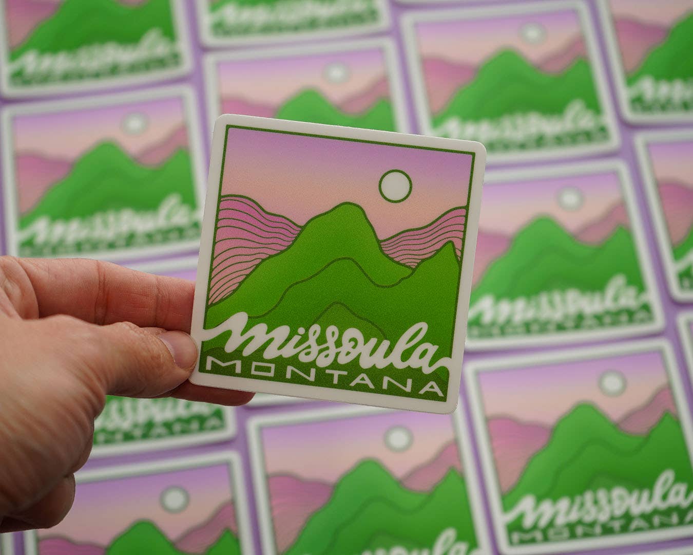 Trekkable Studios - Wholesale Sticker - Missoula Montana Square Mountains Sticker0