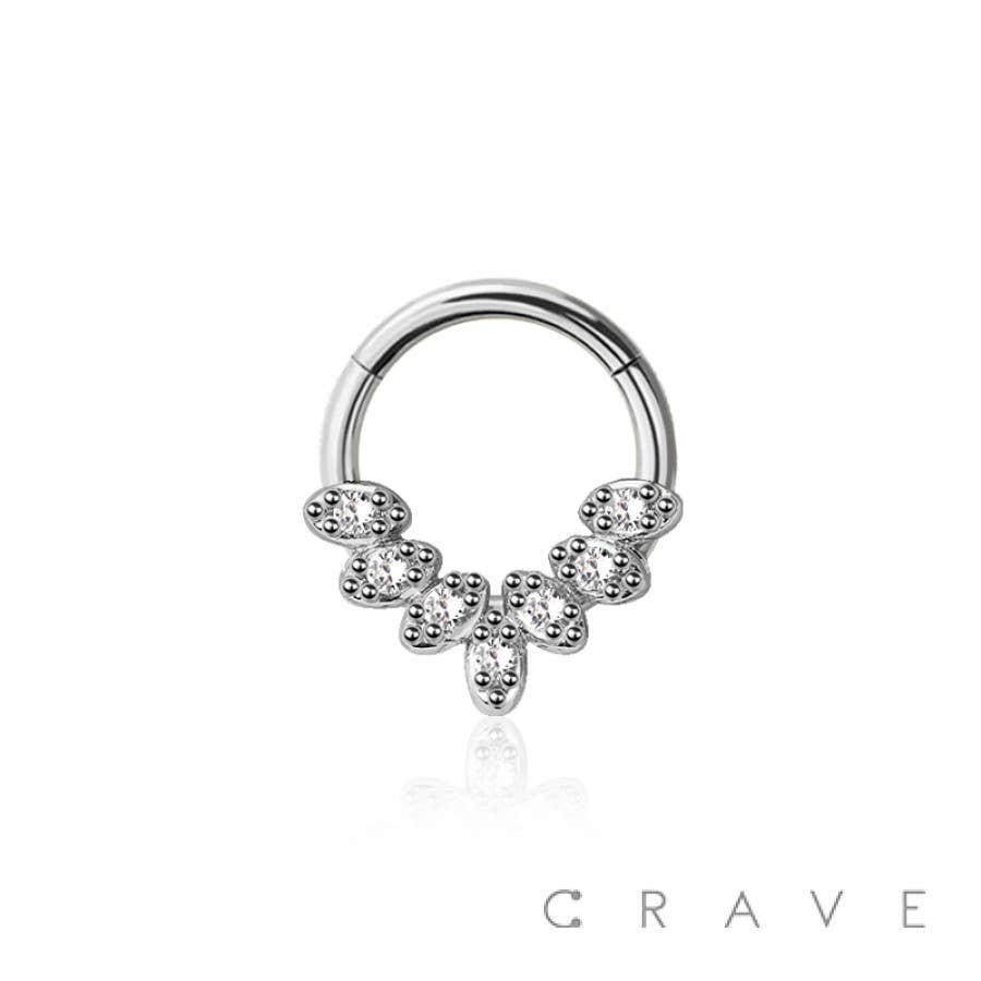 CRAVE – Brinco único por atacado – 6 PINOS V FORMA ANEL SEPTO CIRÚRGICO 316L4