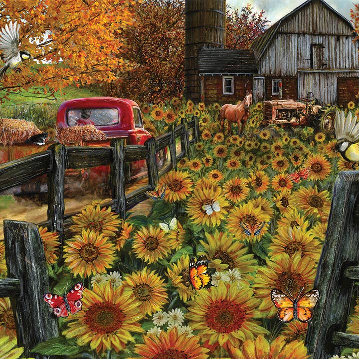 0240 Sunflower Farm 500 pc Puzzle for wholesale by SunsOut