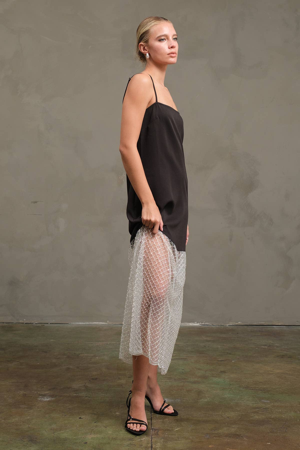 Noir Robe Cocktail à Perles - RD1188 en vente sur Faire5