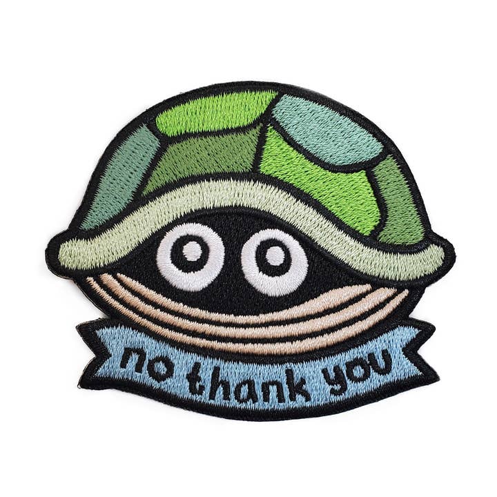 No Thank You Turtle Patch - Iron On and Morale Patch for wholesale by Kolorspun Pins