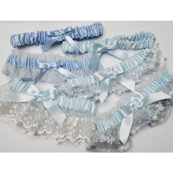 Simply Charming - Wholesale Garter Belt - Women's - Set of 6 Touch of Blue Garters