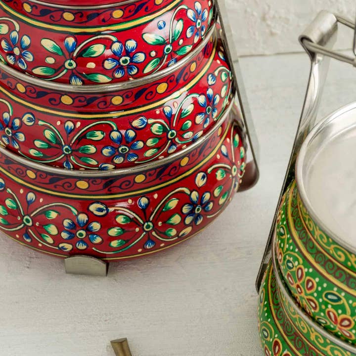 Mytri Designs - Wholesale Food Storage Container - Tiffin Box with Three Tiers2