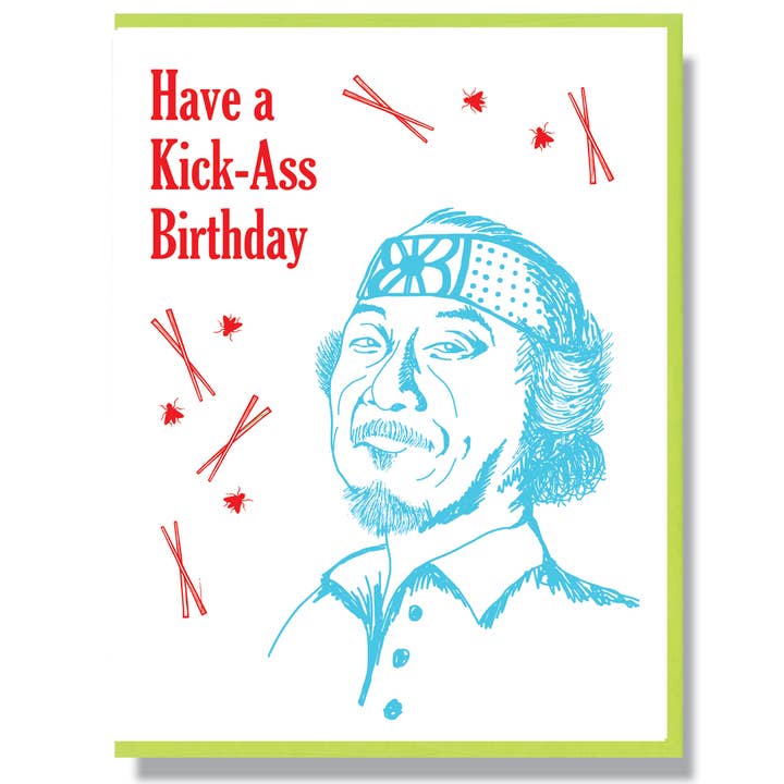 Carte RIP Pat Morita pour la vente par Smitten Kitten