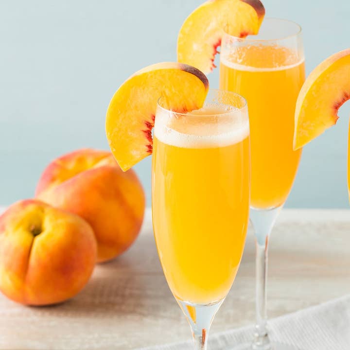 Tipsy Treats – wholesale Presentpåseset/-förpackning – Vin Glas Bebisar Presentuppsättningar - persika Bellini spädbarn