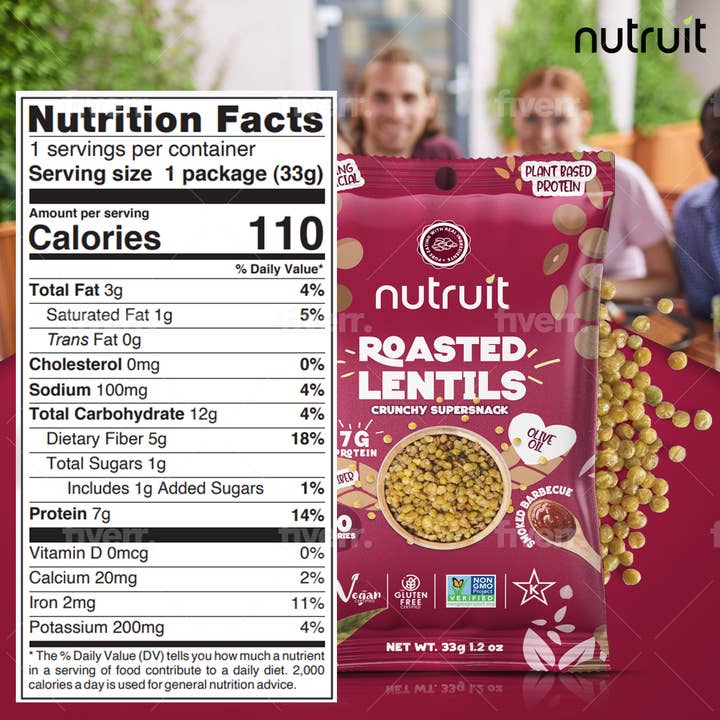nutruit - Wholesale Nuts - Nutruit Roasted Lentil Snacks (Smoked Barbecue)