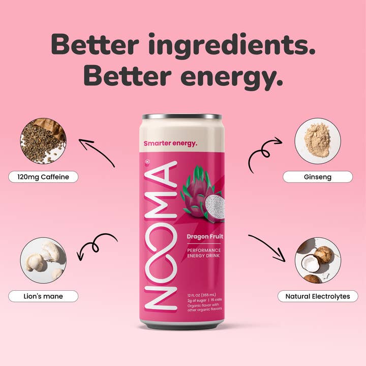 NOOMA - Wholesale Sports/Energy Drink - Performance Energy Drinks - Dragon Fruit (12-Pack)