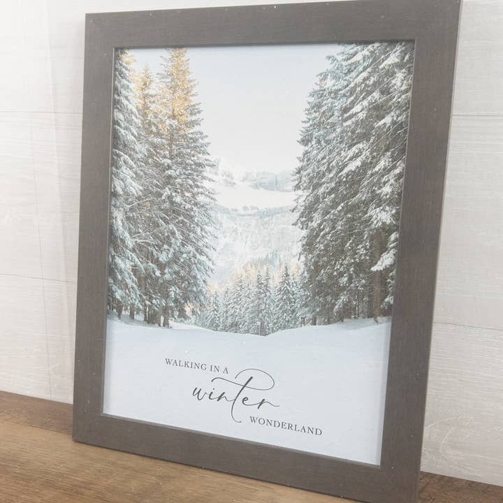 Summer Snow Art - Wholesale Christmas Wall Art - Walking In A Winter Wonderland Vertical Christmas Art Sign
