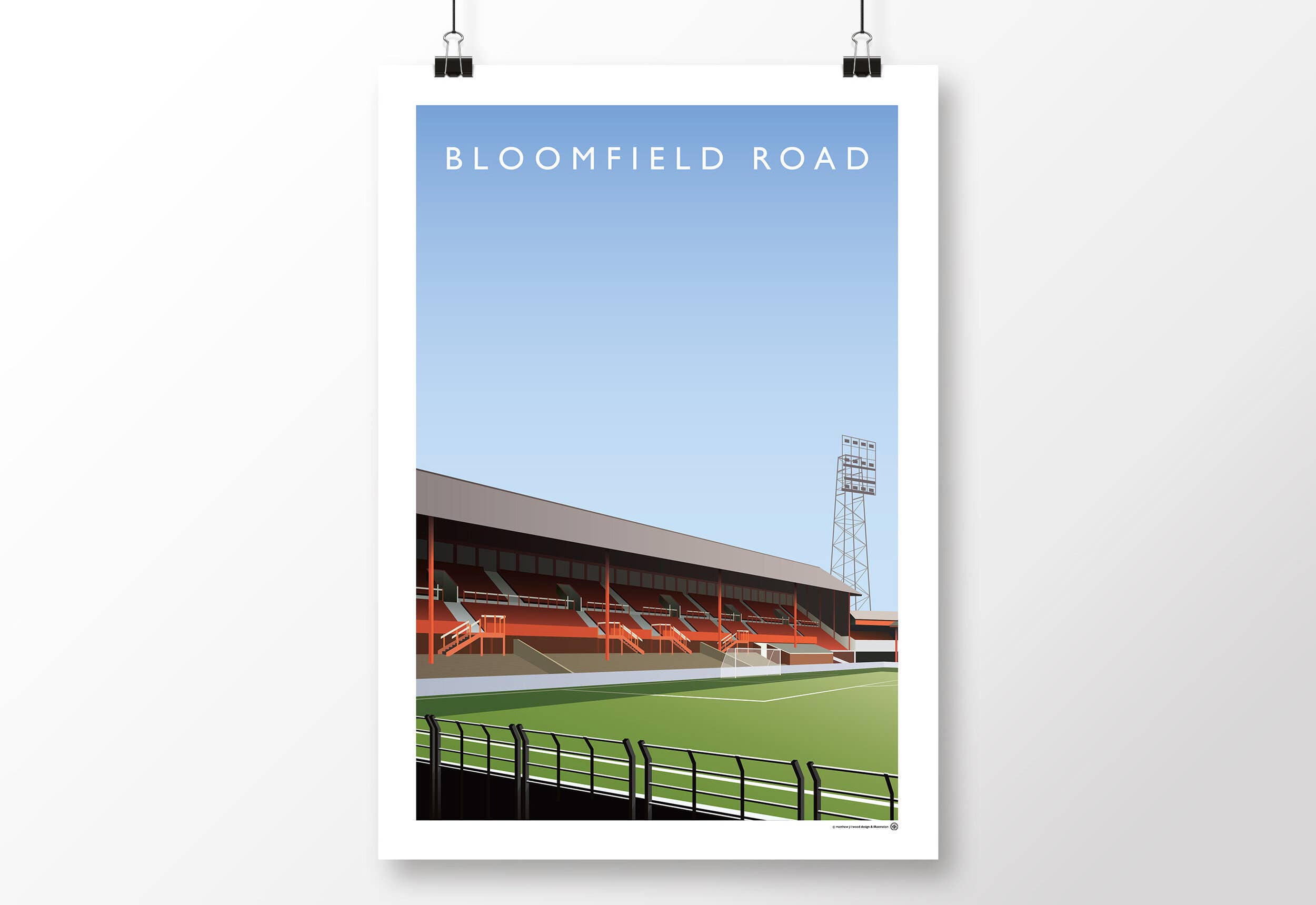 Matthew J I Wood Design & Illustration – wholesale Poster – Blackpool Bloomfield Road Poster0